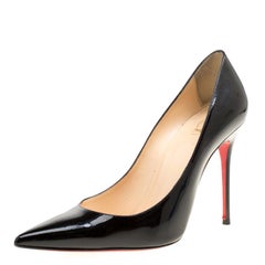 Christian Louboutin Black Patent Leather Decollete 554 Pumps Size 39