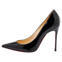 Christian Louboutin Black Patent Leather Decollete Pointed Toe Pumps Size 39