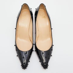 Christian Louboutin Black Patent Leather Diamond Spike Pumps Size 41