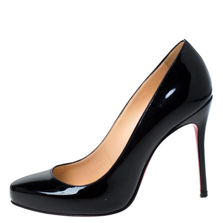 Christian Louboutin Black Patent Leather Elisa Pumps Size 36.5 For Sale at  1stDibs