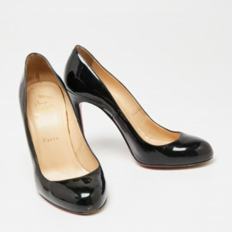 Christian Louboutin Black Patent Leather Fifi Pumps Size 38.5 For Sale 1