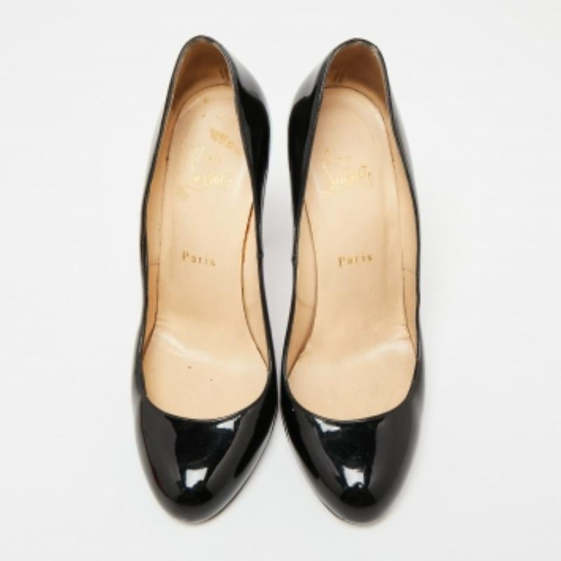 Christian Louboutin Black Patent Leather Fifi Pumps Size 38.5 For Sale 3