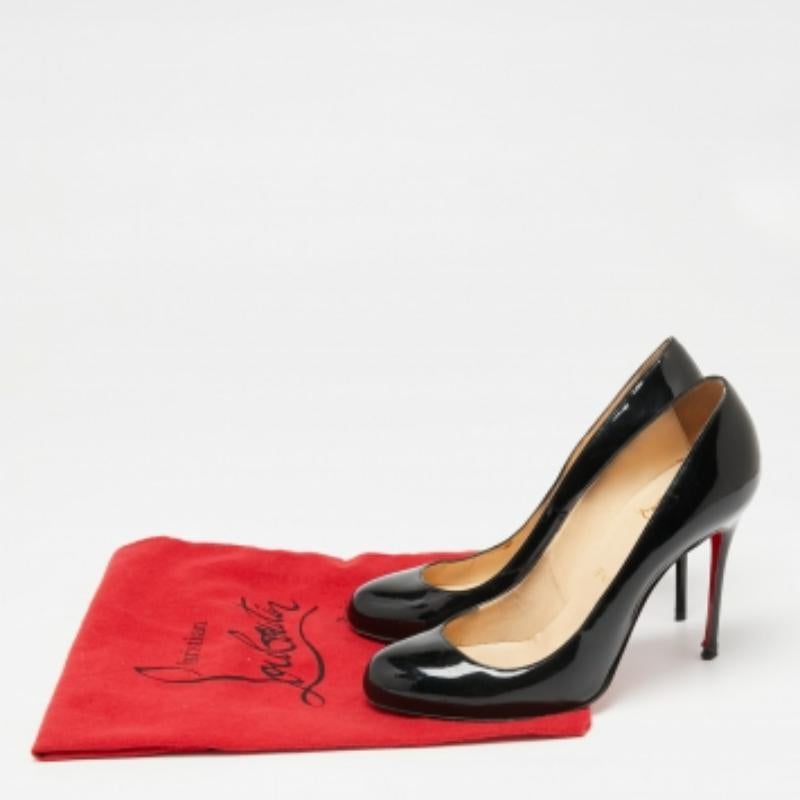 Christian Louboutin Black Patent Leather Fifi Pumps Size 38.5 For Sale 5