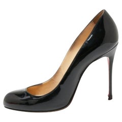 Christian Louboutin Black Patent Leather Fifi Pumps Size 38.5