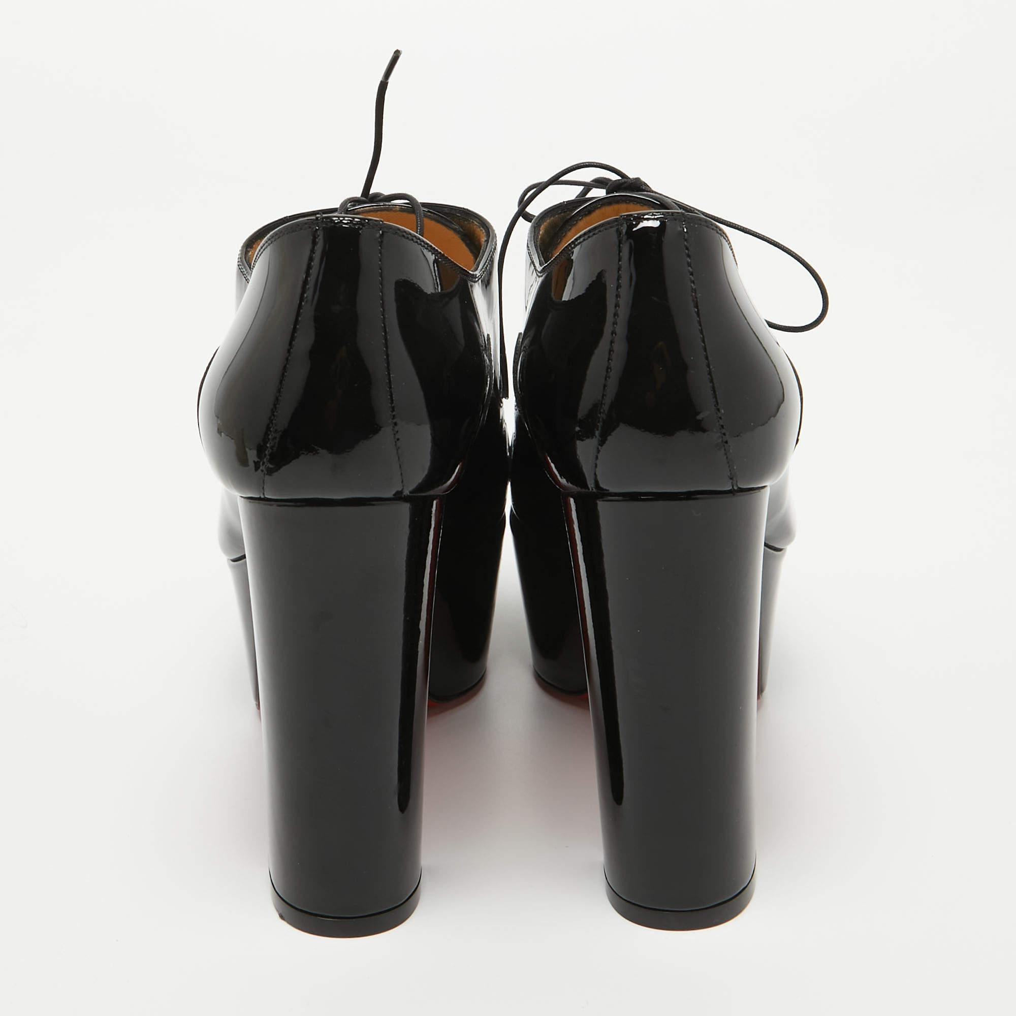 Christian Louboutin Black Patent Leather Goosinette Pumps Size 36 For Sale 1