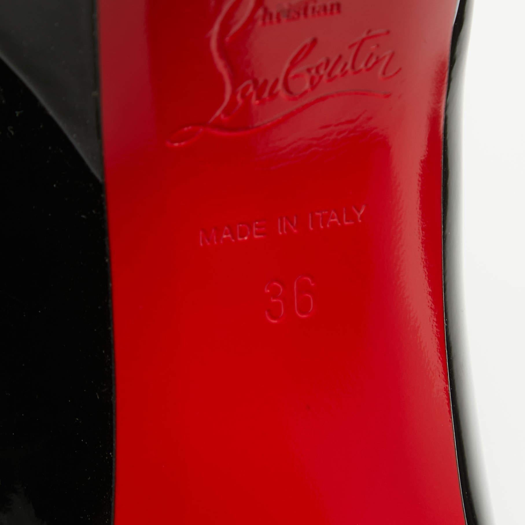 Christian Louboutin Black Patent Leather Goosinette Pumps Size 36 For Sale 3