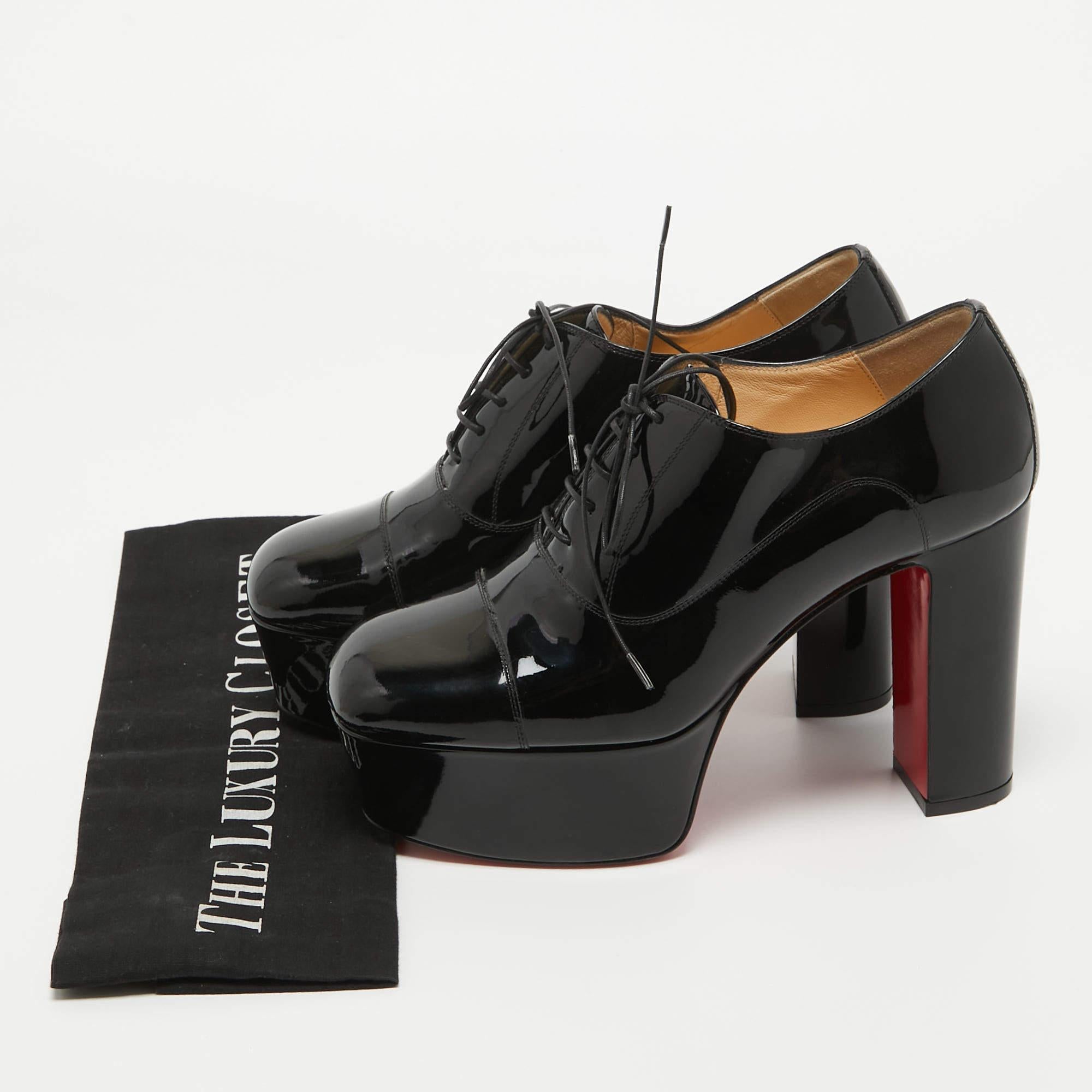 Christian Louboutin Black Patent Leather Goosinette Pumps Size 36 5