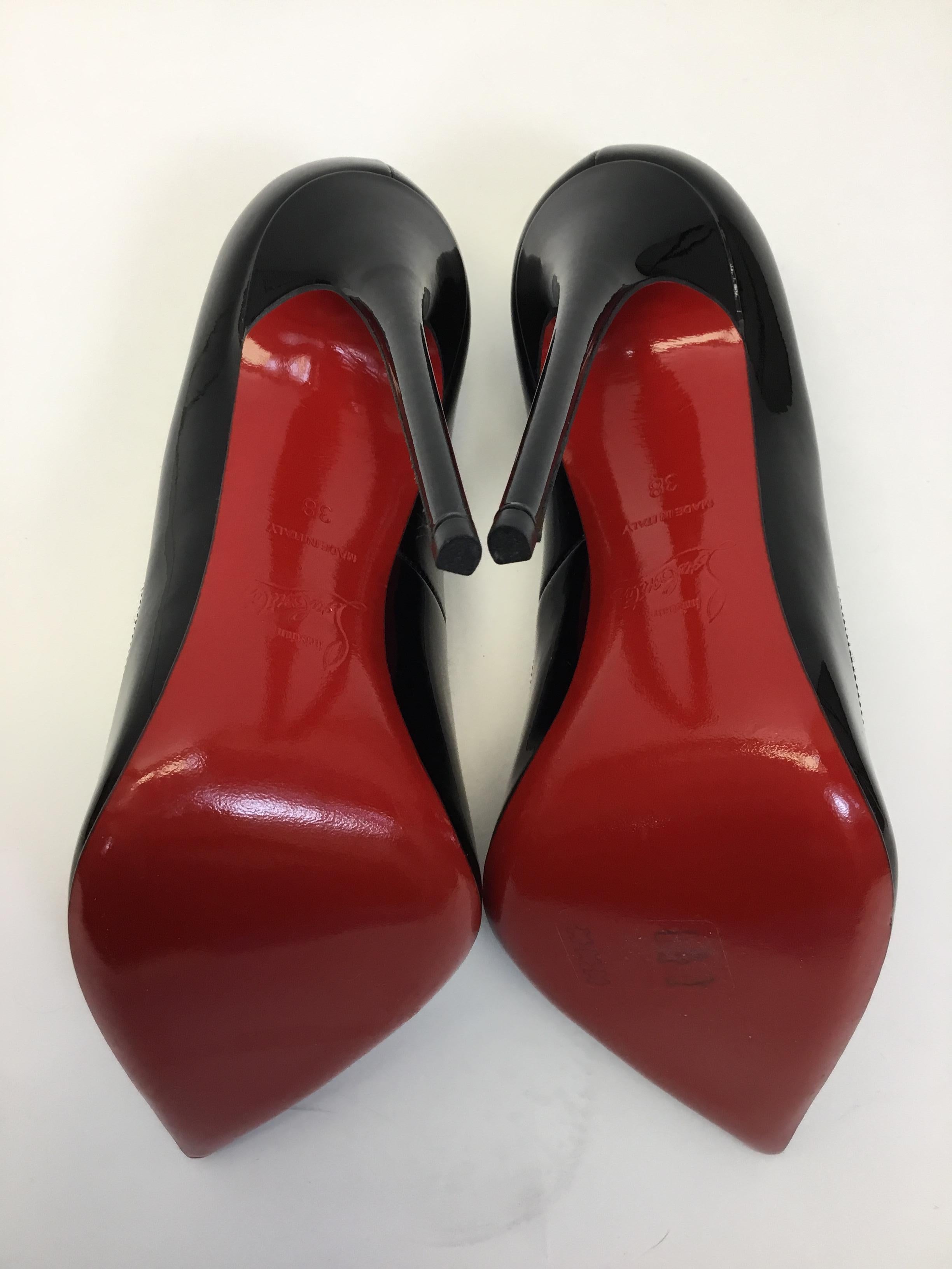 Christian Louboutin Black Patent Leather Heels For Sale 4