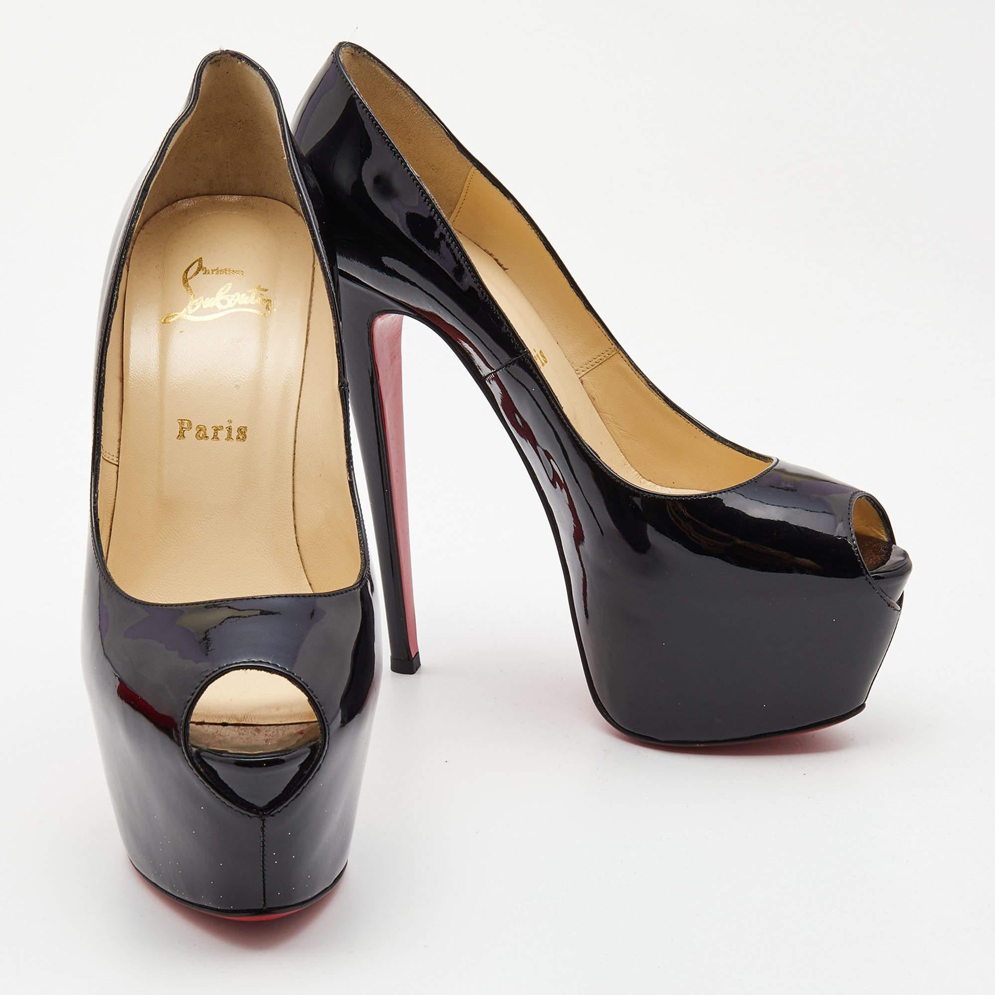 Christian Louboutin Black Patent Leather Highness Pumps Size 39.5 1