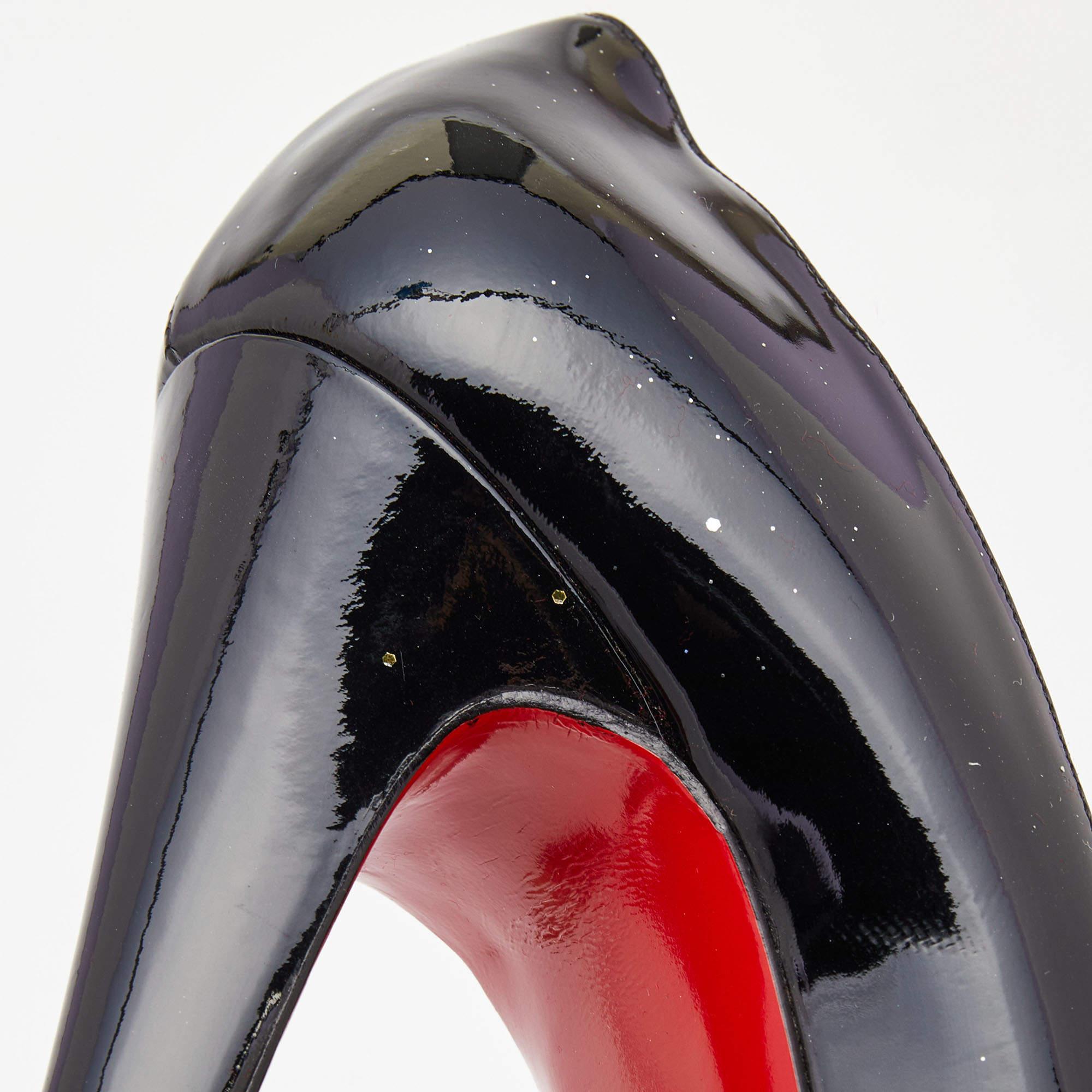 Christian Louboutin Black Patent Leather Highness Pumps Size 39.5 4