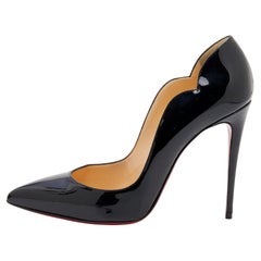 Christian Louboutin Black Patent Leather Hot Chick Pointed Toe Pumps Size 40