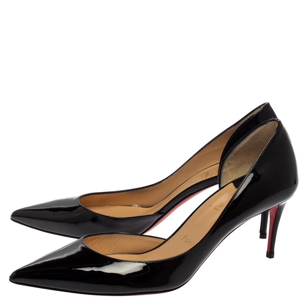 Christian Louboutin Black Patent Leather Iriza Pumps Size 39 1