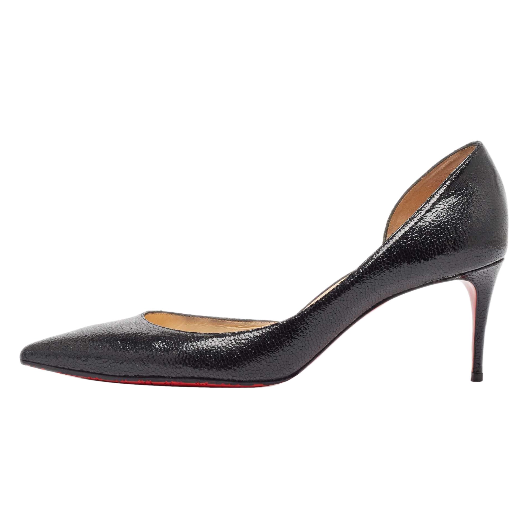 Christian Louboutin Black Patent Leather Iriza Pumps Size 41