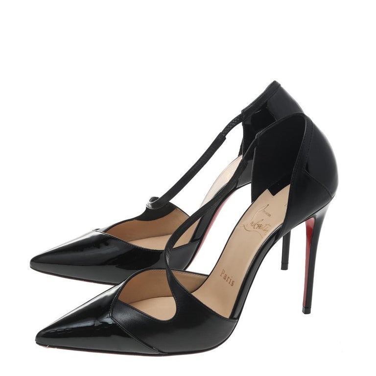 Christian Louboutin Jumping 85 Patent Leather Pumps in Black