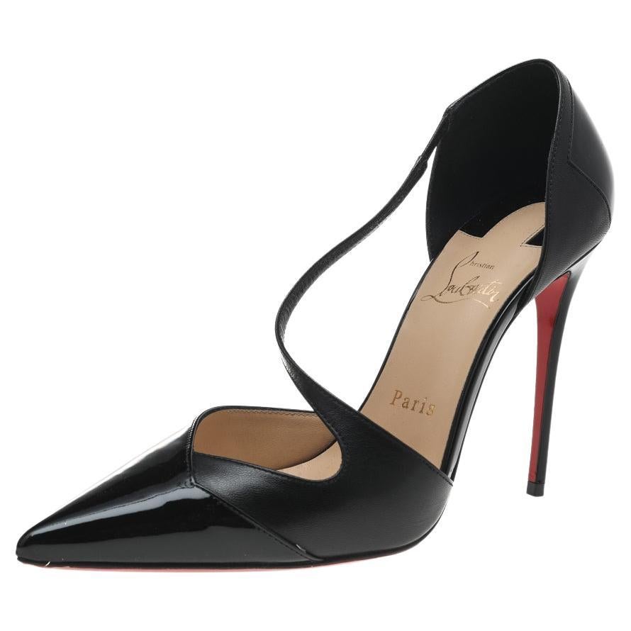 Black Patent Louboutin Jumping Cross with tight jeans #heels