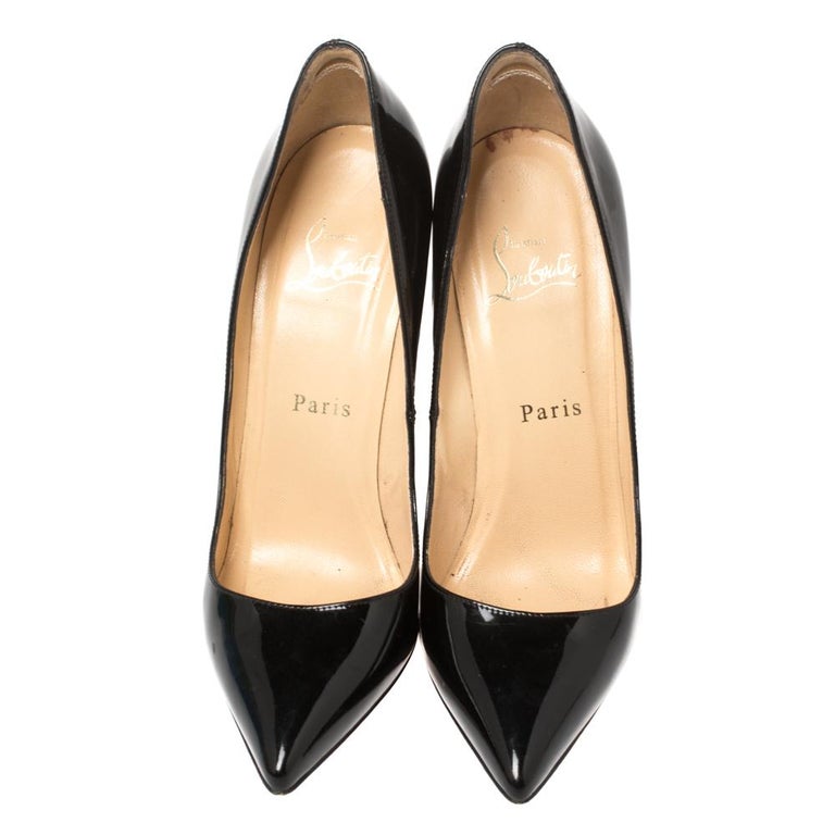 Christian Louboutin Black Patent Leather Kate Pumps Size 36 at 1stDibs