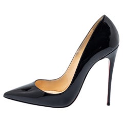Used Christian Louboutin Black Patent Leather Kate Pumps Size 37