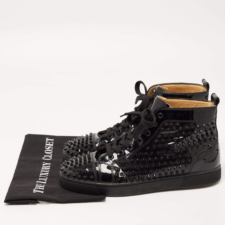Christian Louboutin Brown Leather Louis Spikes High Top Sneakers Size 44  Christian Louboutin | The Luxury Closet