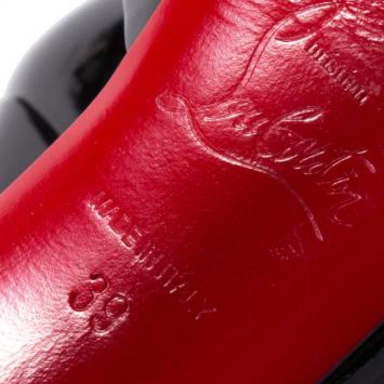 Christian Louboutin - Escarpins Madame Claude en cuir verni noir - Taille 39 Pour femmes en vente