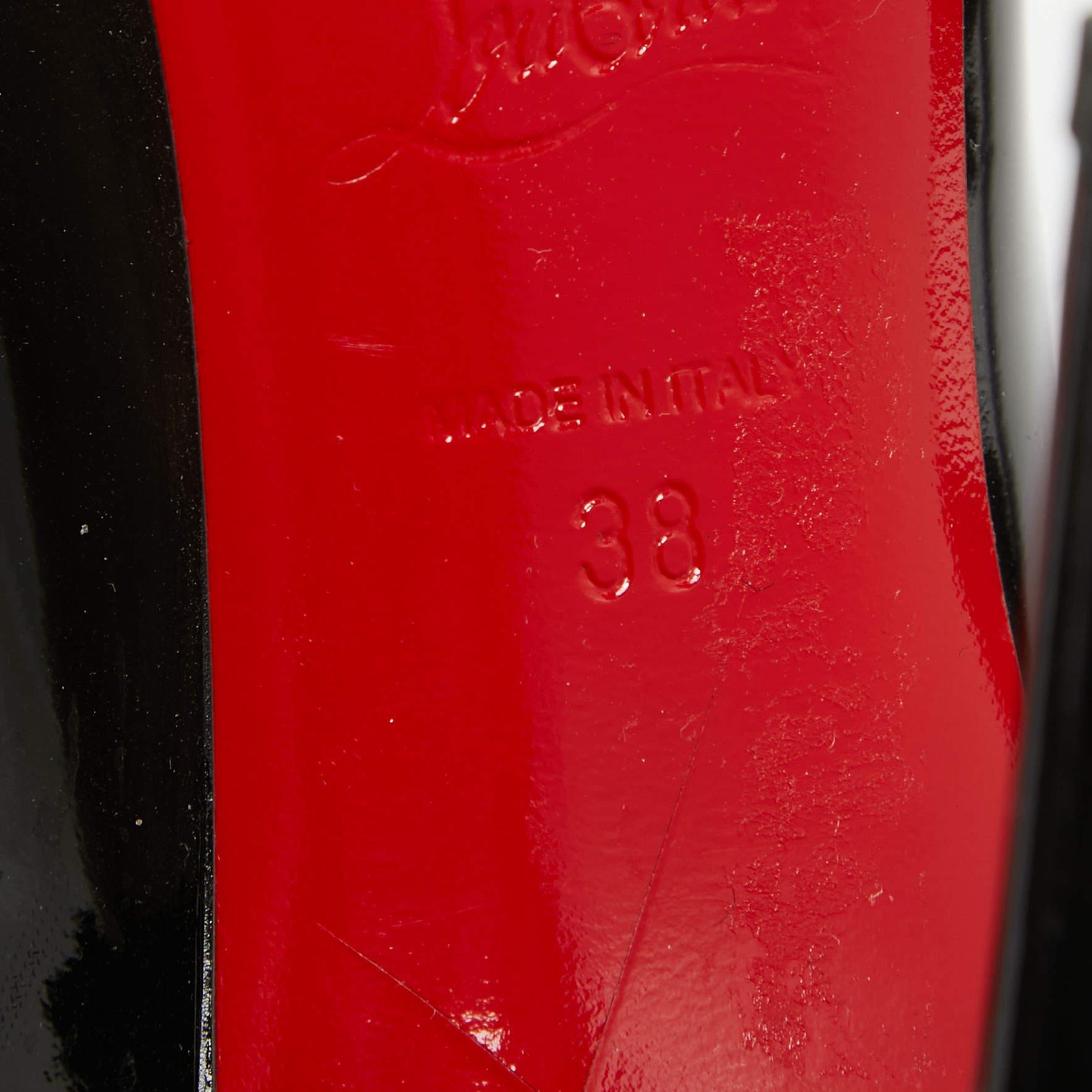 Christian Louboutin Black Patent Leather Madame Menule Pumps Size 38 1