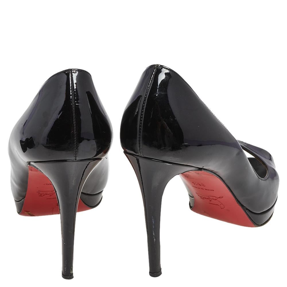 Christian Louboutin Black Patent Leather New Prive Pumps Size 38.5 For Sale 1