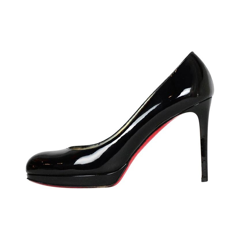 Christian Louboutin Black Patent Leather New Simple 100 Pumps sz 38.5 rt. $795