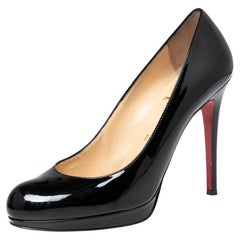 Christian Louboutin Black Patent Leather New Simple Pumps Size 36.5