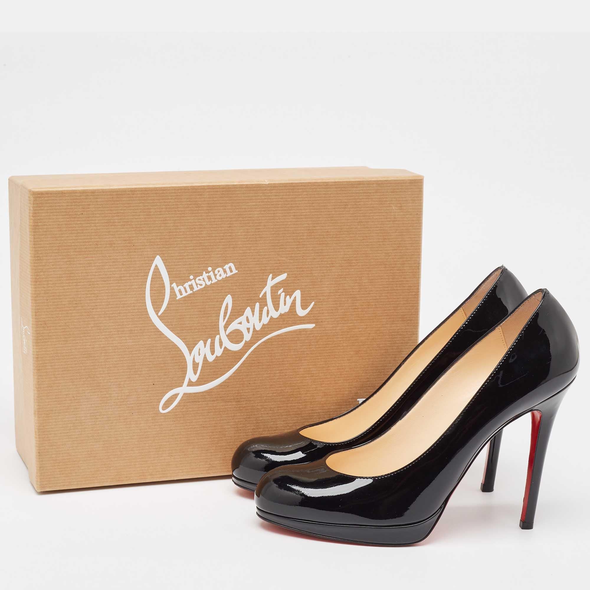 Christian Louboutin Bombas sencillas nuevas de charol negro talla 37.5 4