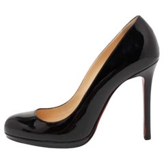 Christian Louboutin Black Patent Leather New Simple Pumps Size 38