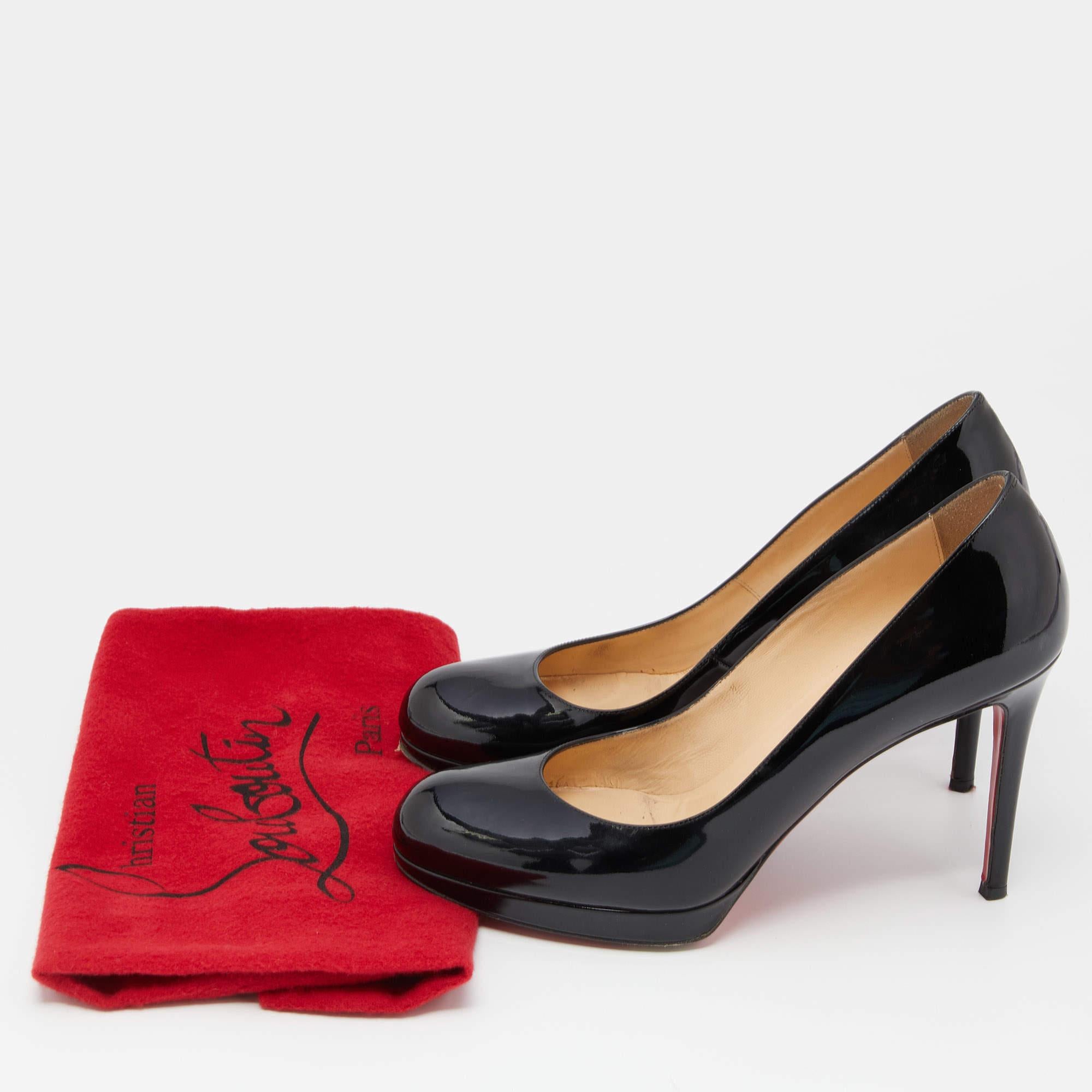 Christian Louboutin Black Patent Leather New Simple Pumps Size 38.5 For Sale 5