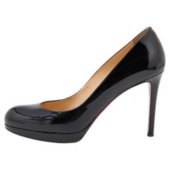 Christian Louboutin Black Patent Leather New Simple Pumps Size 38.5