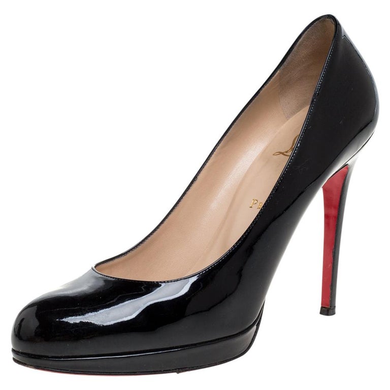 Louboutin Black Patent Leather Simple Size at 1stDibs