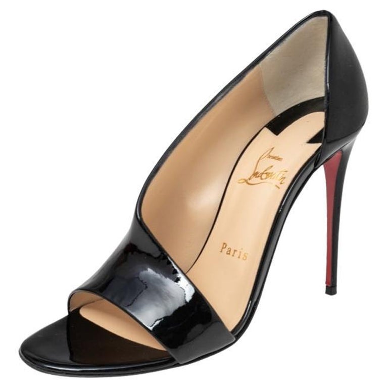 Christian Louboutin Black Patent Leather Phoebe Sandals Size 39.5 For ...