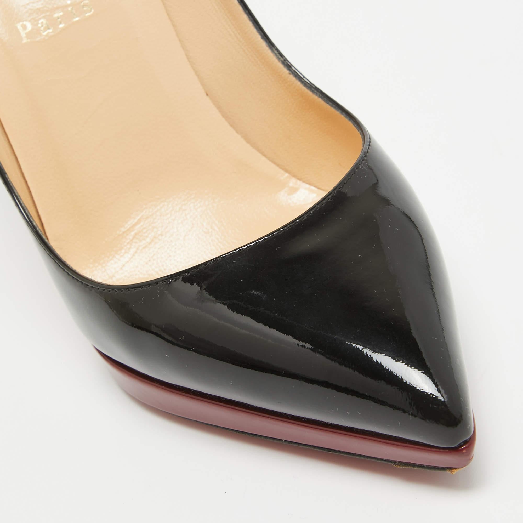 Christian Louboutin Black Patent Leather Pigalle Plato Pumps Size 38.5 3