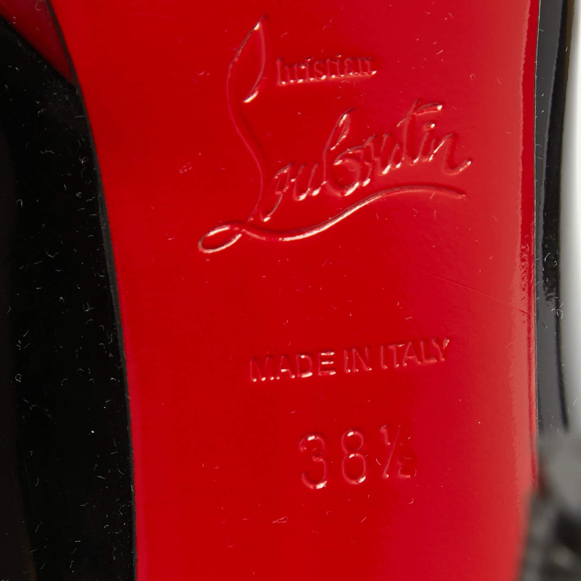 Christian Louboutin Black Patent Leather Pigalle Plato Pumps Size 38.5 4
