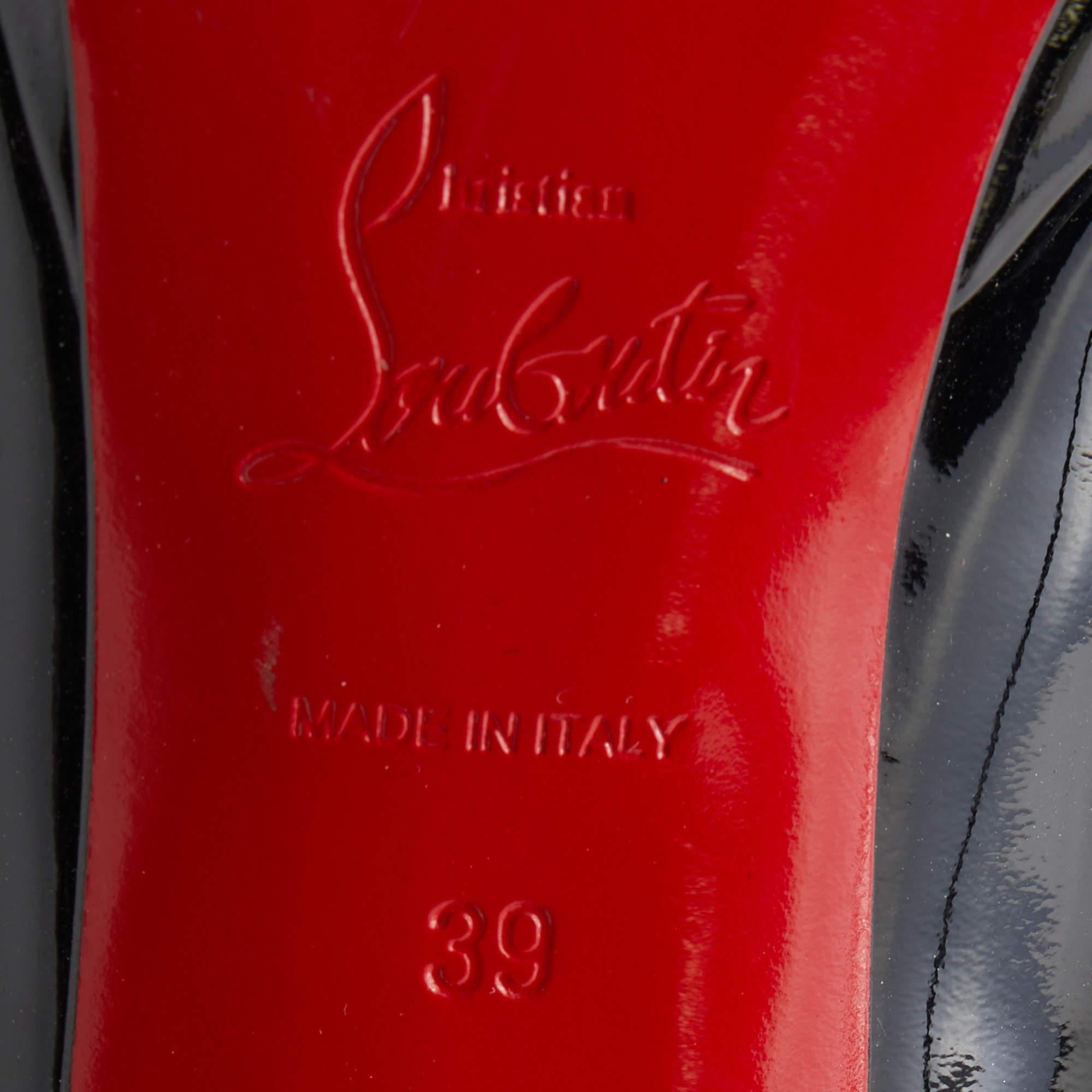 Christian Louboutin Black Patent Leather Pigalle Plato Pumps Size 39 2