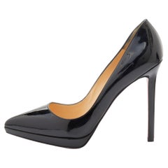 Christian Louboutin Schwarze Pigalle Plato-Pumps aus Lackleder Größe 39