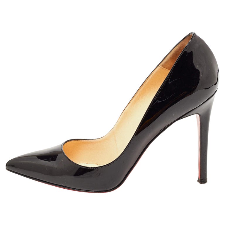 Christian Louboutin Black Patent Leather Pigalle Pointed Toe Pumps 39 For  Sale at 1stDibs