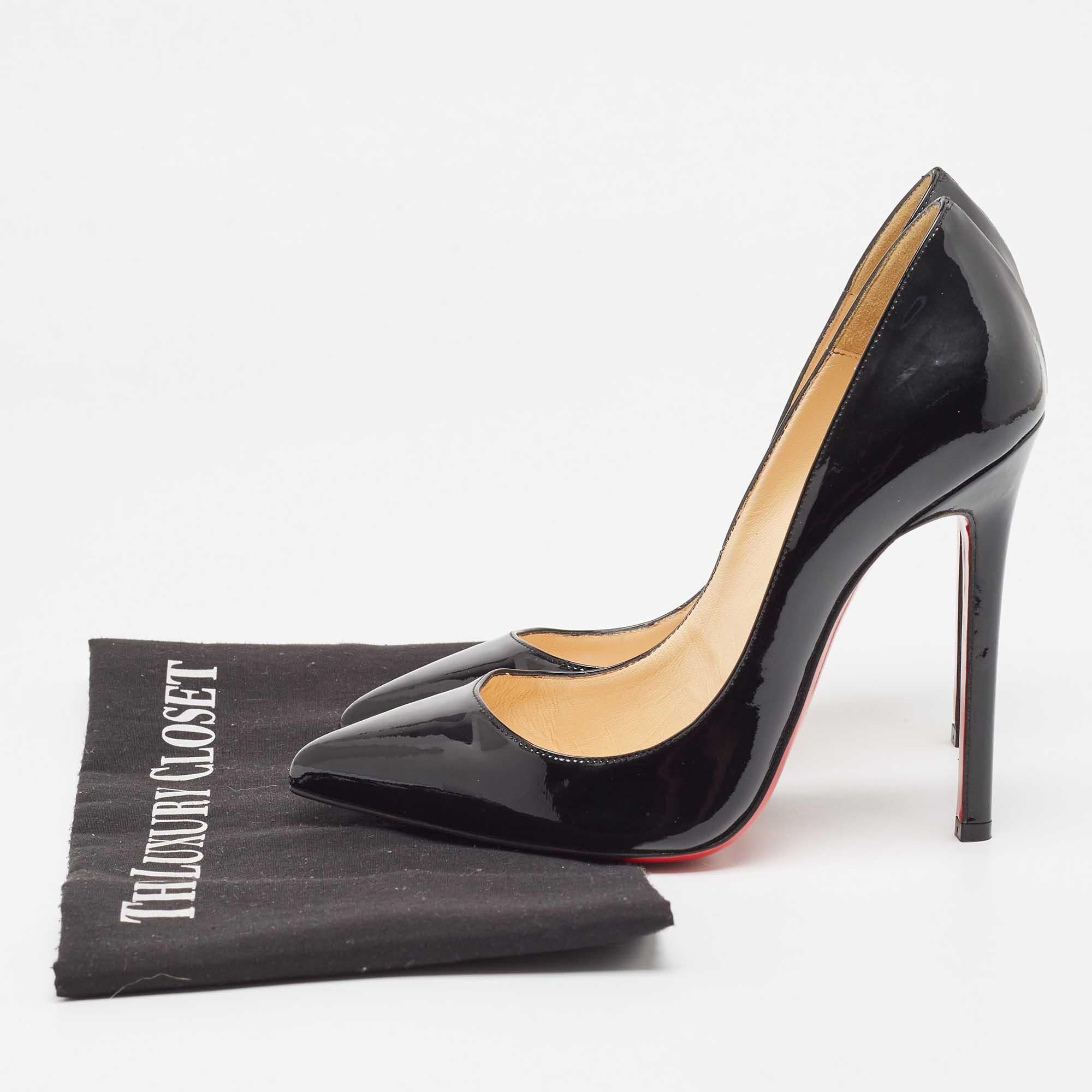 Christian Louboutin Black Patent Leather Pigalle Pumps Size 37 For Sale 6