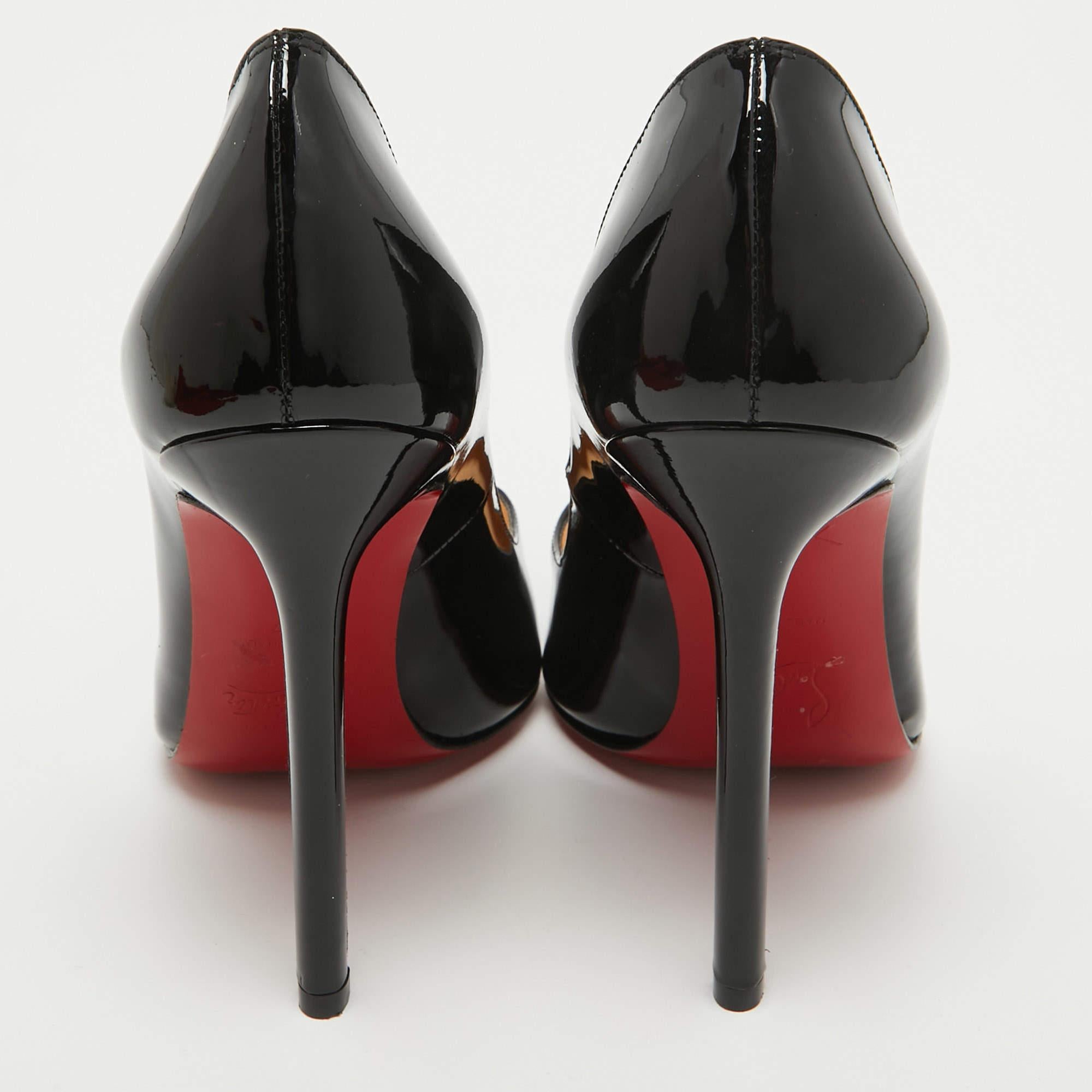 Christian Louboutin Black Patent Leather Pigalle Pumps Size 37 For Sale 1