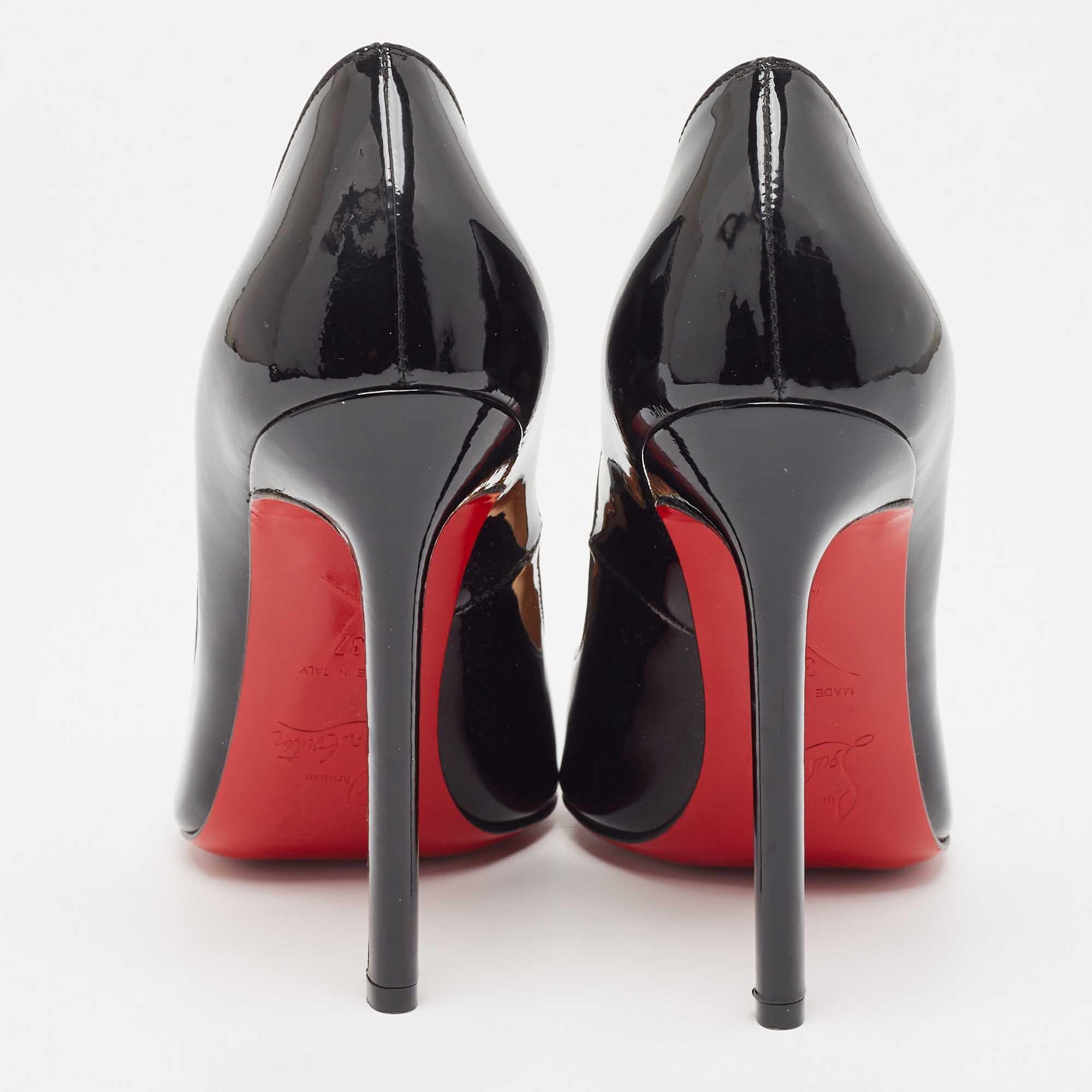 Christian Louboutin Black Patent Leather Pigalle Pumps Size 37 For Sale 2
