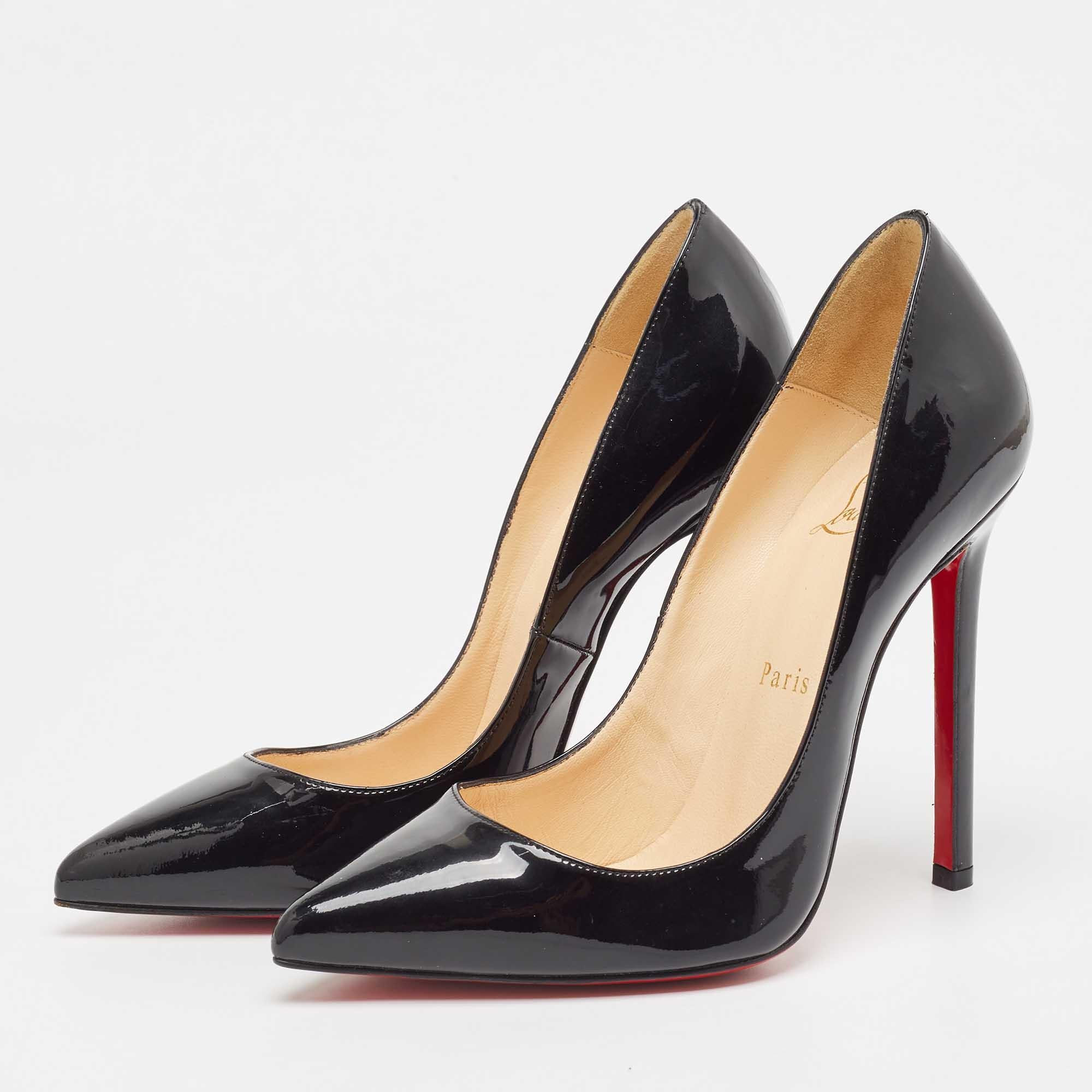 Christian Louboutin Black Patent Leather Pigalle Pumps Size 37 For Sale 3