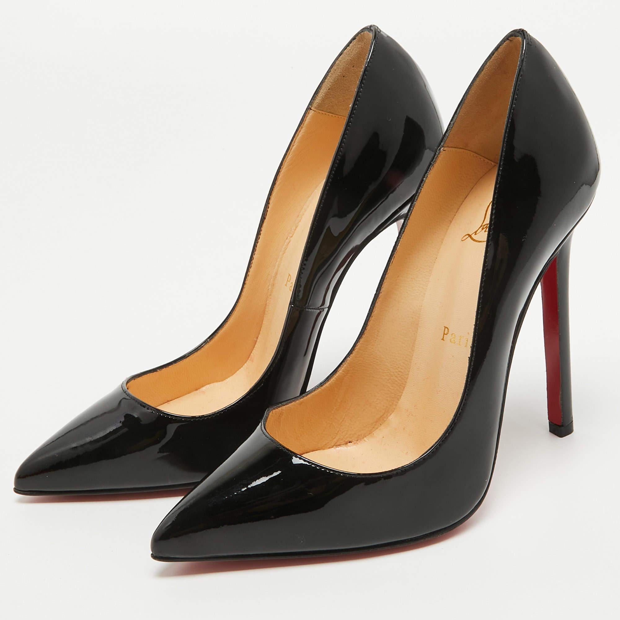 Christian Louboutin Black Patent Leather Pigalle Pumps Size 37 For Sale 4
