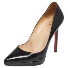 Christian Louboutin Black Patent Leather Pigalle Pumps Size 37