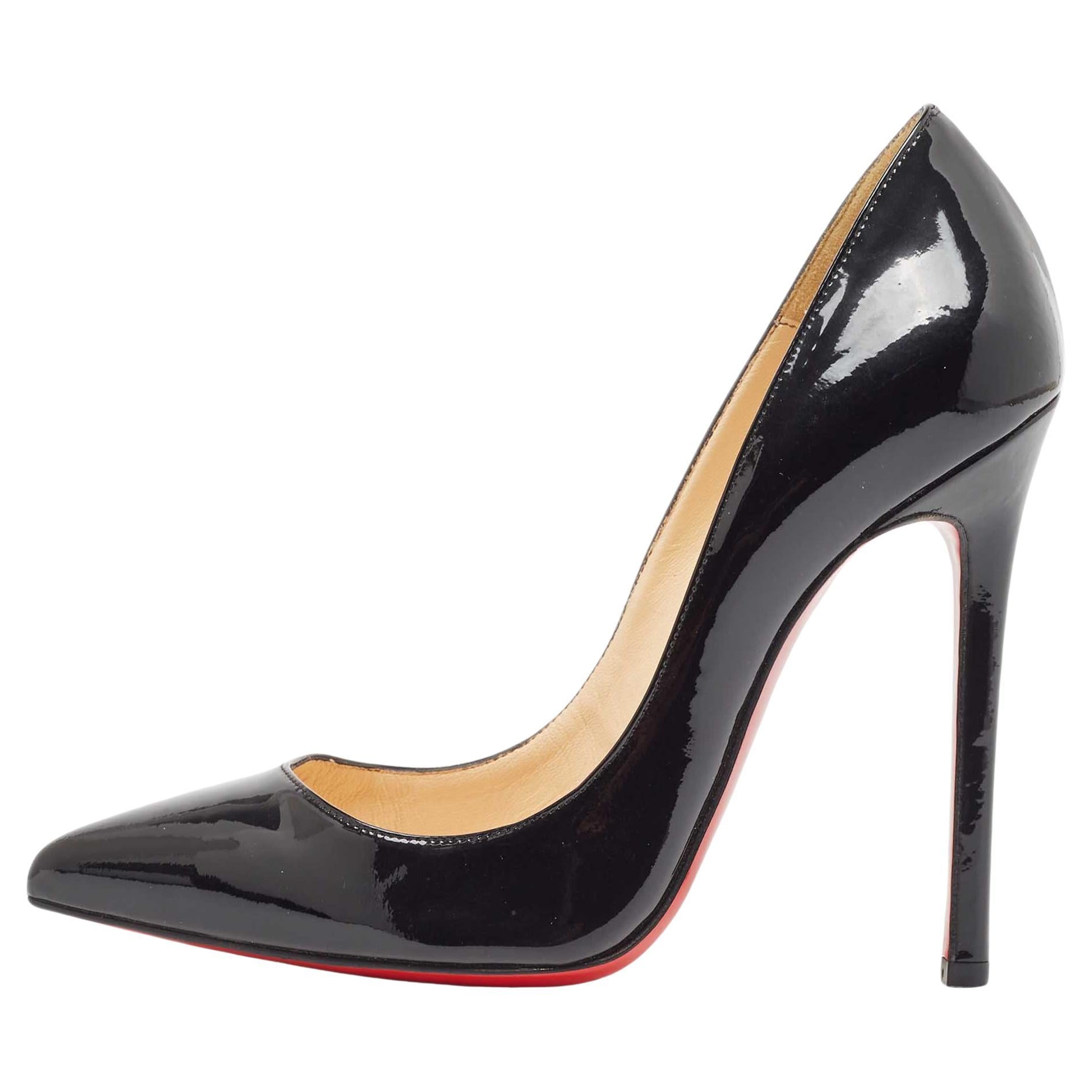 Christian Louboutin Black Patent Leather Pigalle Pumps Size 37 For Sale