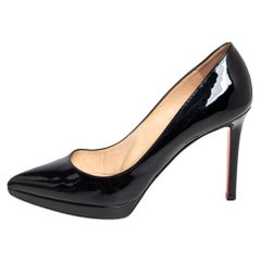 Christian Louboutin Black Patent Leather Pigalle Pumps Size 37.5