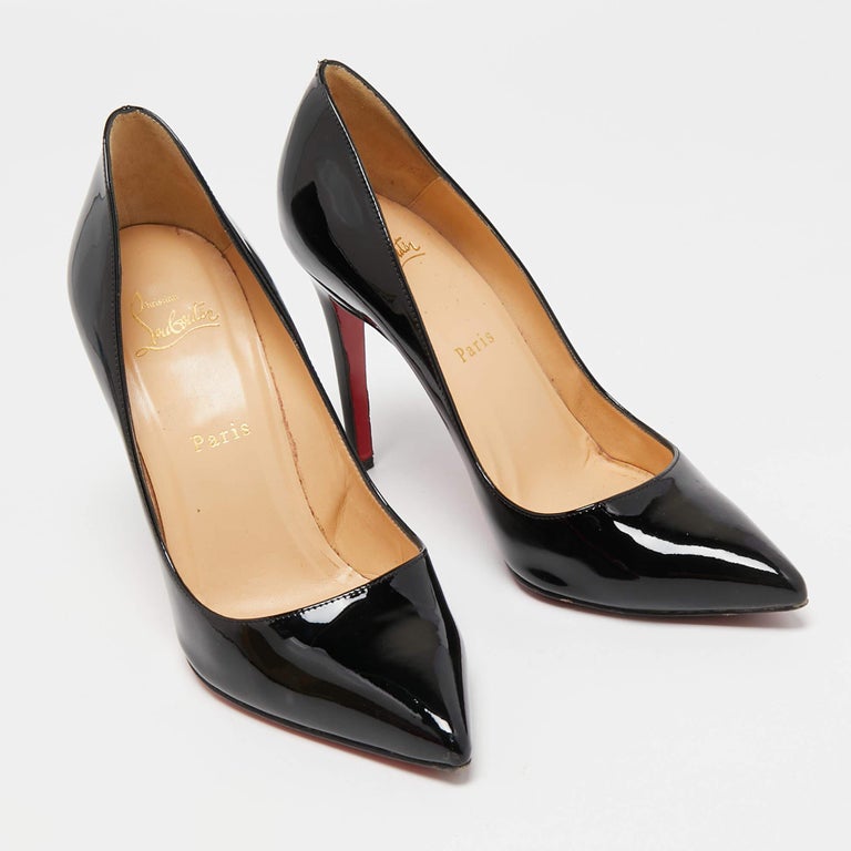 Christian Louboutin Black Patent Leather Pigalle Pumps Size 38.5 For