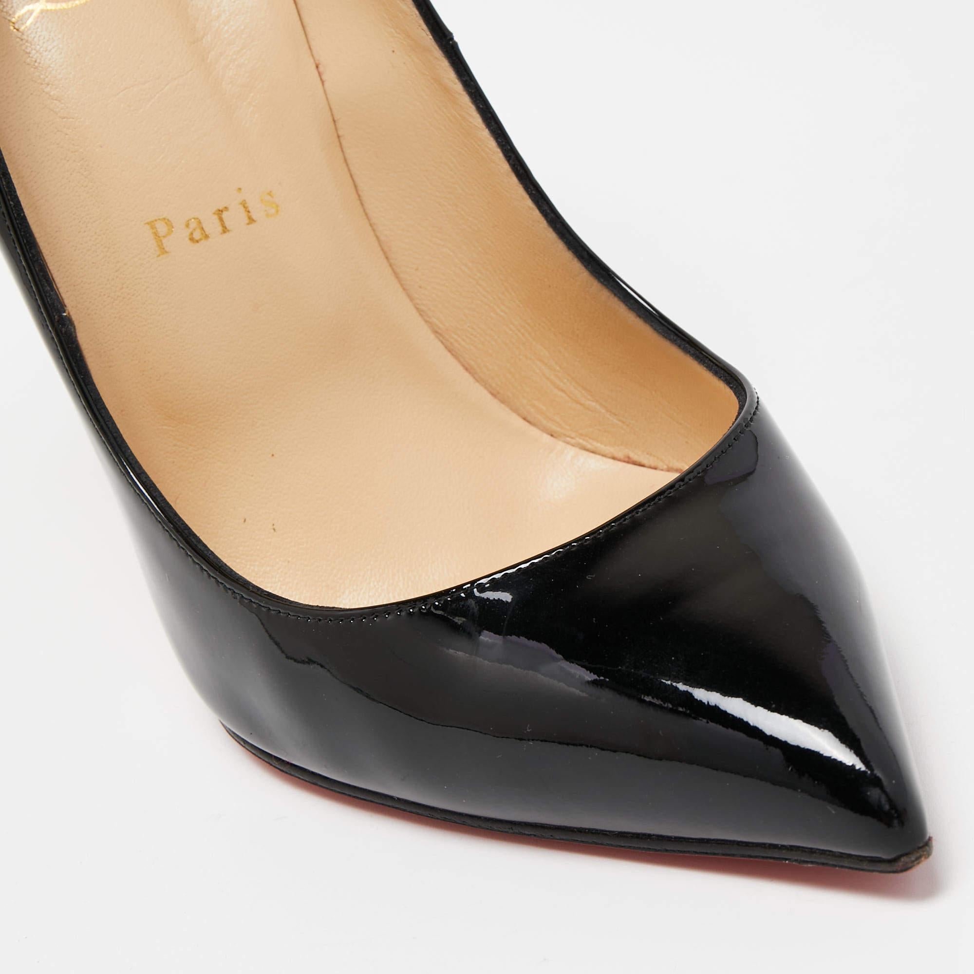 Christian Louboutin Black Patent Leather Pigalle Pumps Size 39.5 3
