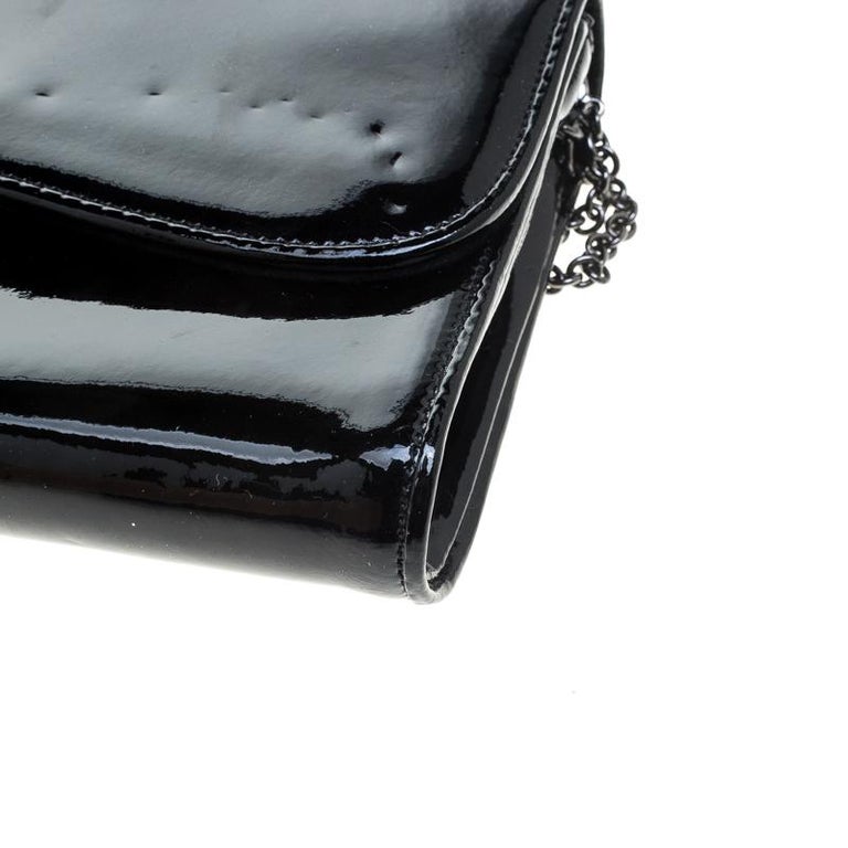 Christian Louboutin Black Patent Leather Riviera Clutch ...