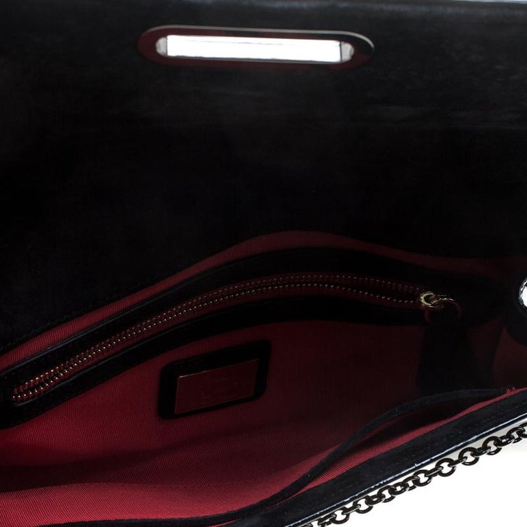 Christian Louboutin Black Patent Leather Riviera Clutch For Sale at ...